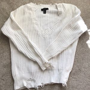 Forever 21 White Oversized Sweater